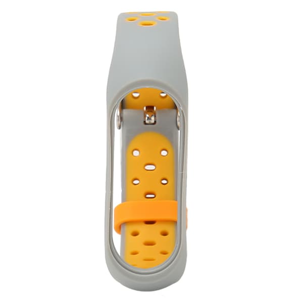 Replacement Strap Full Protection Adjust Size Soft Silicone Smart Wristband for Mi Band 7 Grey Orange