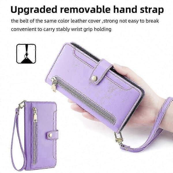 Galaxy S25 5G Plånboksfodral med dragkedja Purple