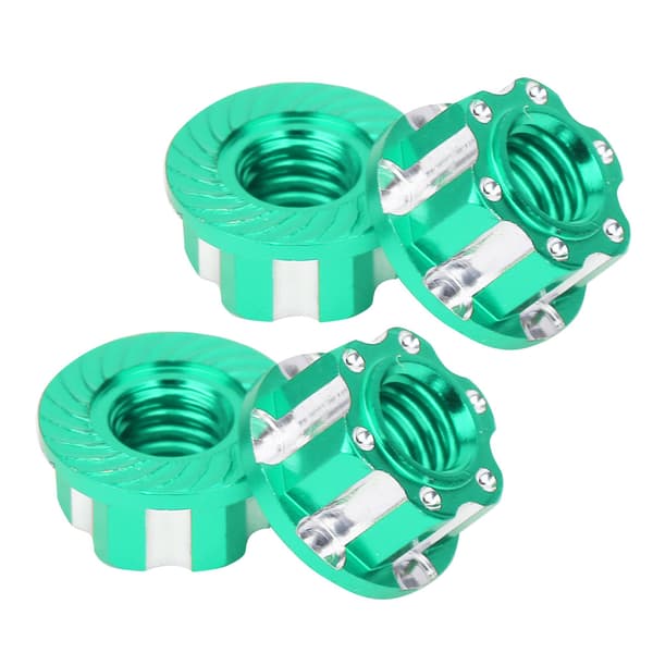 4 st M4 Carving Hexagonal Muttrar Aluminiumlegering Passar för HSP Sakura D3 D4 1/10 RC Bil Grön