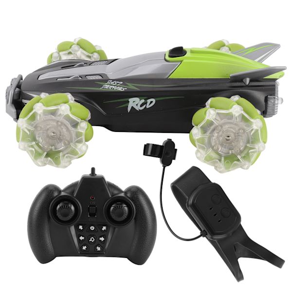 360° rotation Genopladelig RC-bil 2,4G elektrisk spraydriftbil med dobbelt fjernbetjening