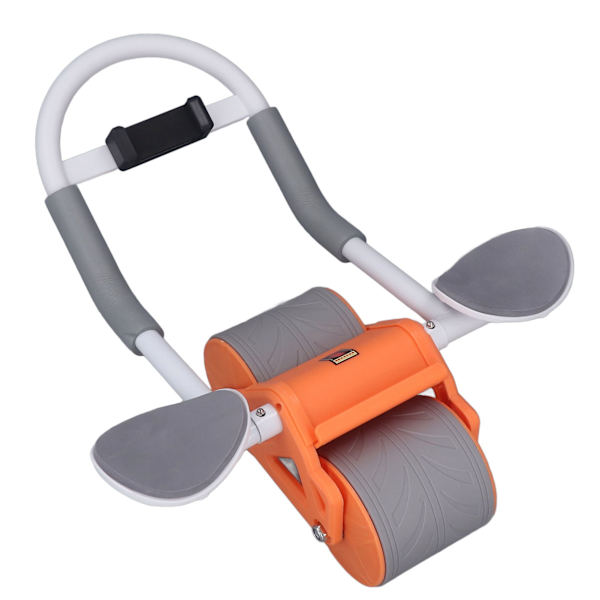 Abdomen Roller Träningshjul Automatisk Rebound Abdomen Roller med telefonfäste för gravid kvinna Orange