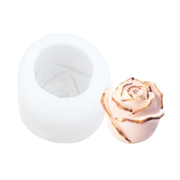 3D Valentinsdag 3D Rose Blomst Silikonform DIY Fondant Sukkerpuddingform [LD]