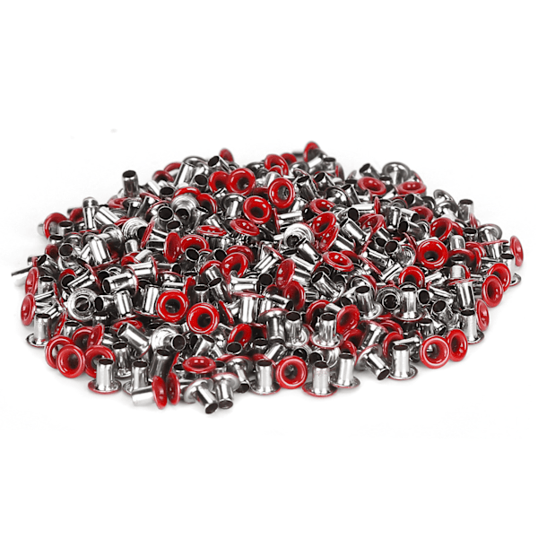 500 st Mässingsöljetter 2mm Innerhål Färgstarka Grommets Kit för Kläder Skor Väska DIY Hantverk Röd