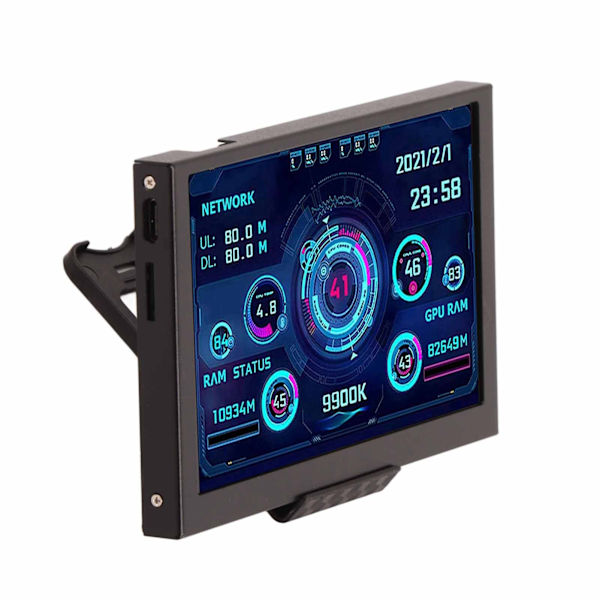 Computer Temp Monitor 5-inch IPS Screen Multiple Theme USB C Connection PC CPU Data Monitor for PC CPU GPU RAM
