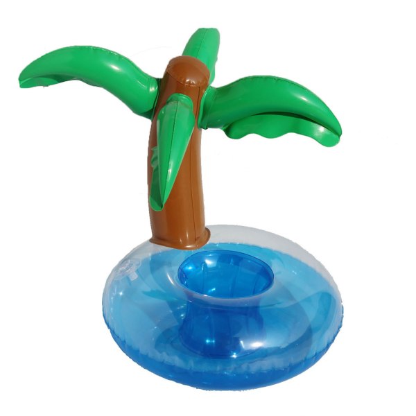 Drink Float Coconut Tree Shape PVC Uppblåsbar flytande drickshållare för poolstrand