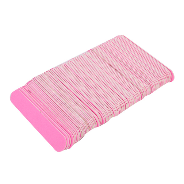 100 st Nagelfil Dubbelsidig Nagelbuffert Slipning Buffning Polerremsa Manikyrverktyg Rosa