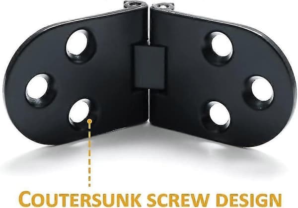 Klapbordhængsel Sammenklappelig forbindelse Møbelbeslag i rustfrit stål 180 graders foldbar, matsort finish i rustfrit stål, 4 stk.