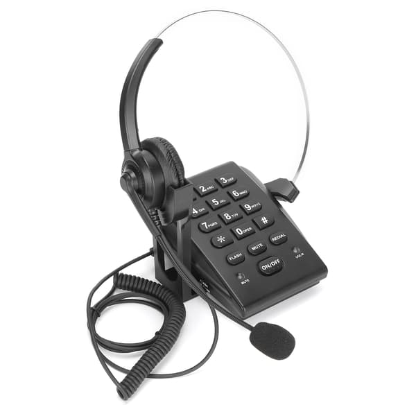 Ledningstelefon med headset - kontor og hjemmebrug