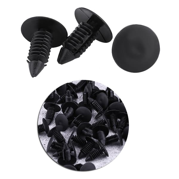 50 stk Bil Stødfanger Plast Nit Fastgørelseselement Holder Trim Push Pin Clip Sort