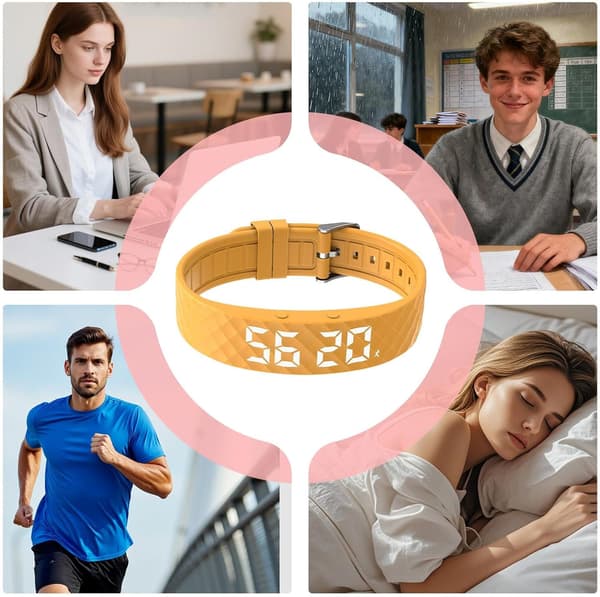 Fitsleep 2025 Vibrerende vækkeur til dyb søvn - Lydløst vækkeur yellow
