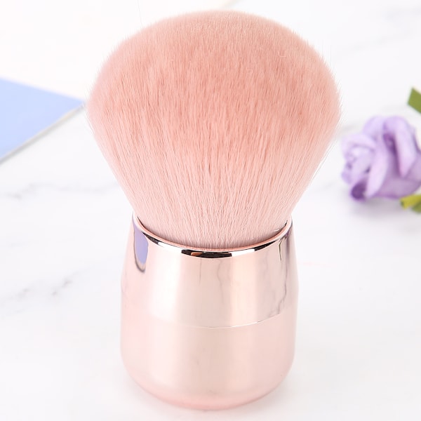 Blushbørste med runde hoveder Hårpudderbørste, blød fiber, sømløs basisbørste, makeupværktøj