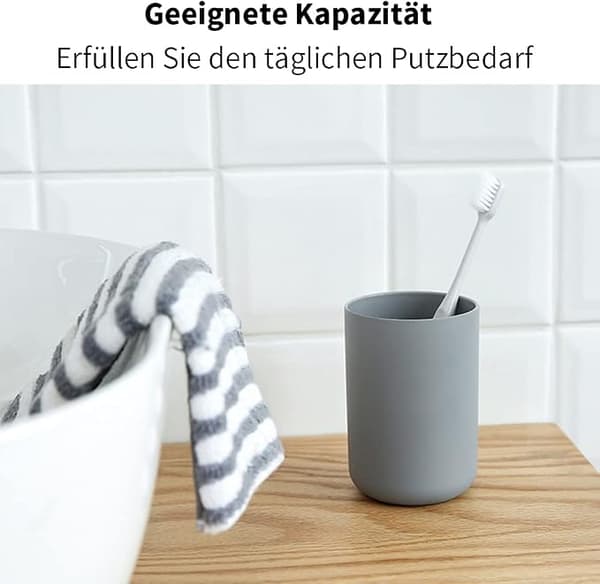 st. tandborstmugg, tandborsthållare för badrum, mugg, plastmugg 300ml (grå och grå)