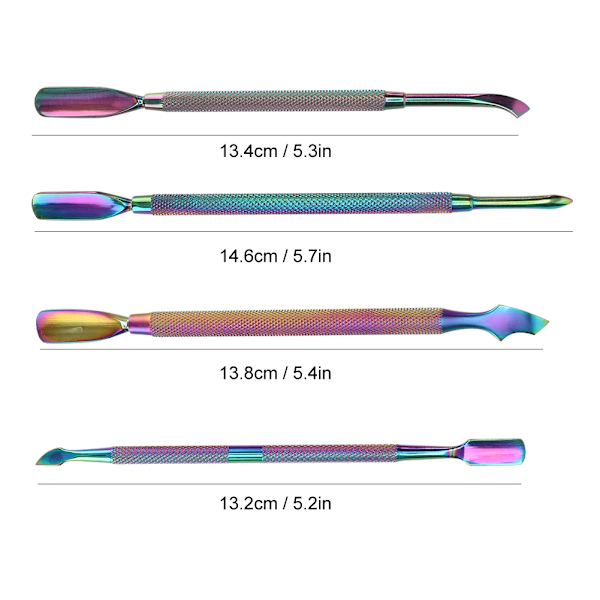4 st rostfritt stål nagelbandsskjutare med dubbla ändar stålpusher Dead Skin Remover (4st set)