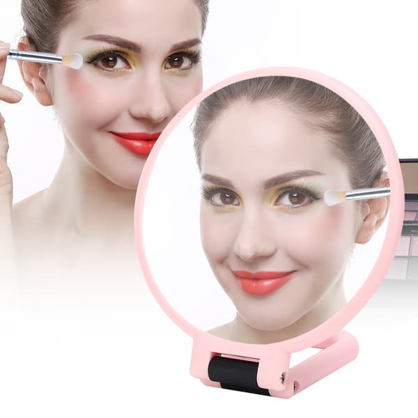 5X Magnifying Foldable Adjustable Makeup Mirror Travel Portable Makeup Mirror Pink