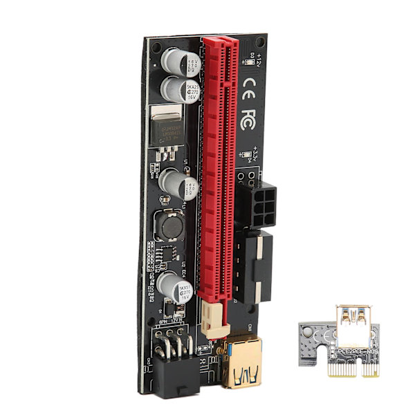 PCIE 1X till 16X Riser-kort 4 Solid Kondensatorer 6 PIN Gränssnitt USB-kabel Fast Spänne Design PCIE GPU Riser Express-kabel Blå