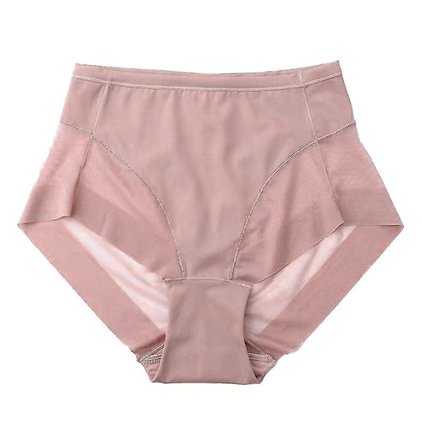 Kvinner usynlig høy midjet magekontroll undertøy rumpeløftereffekt Shapewear Mesh sømløse truser pink XL