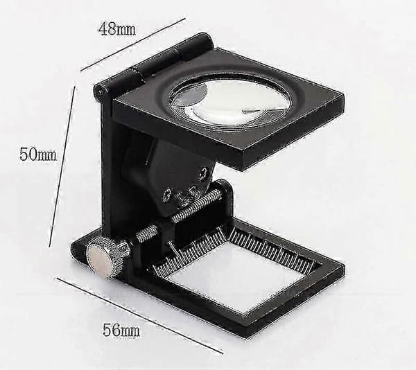 Tredobbelt foldbart 10x forstørrelsesglas med LED-lys (1 stk)