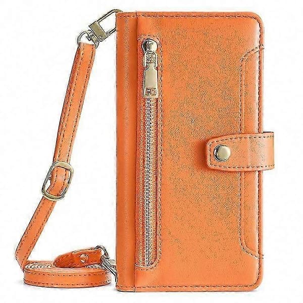 Galaxy S25 5G Plånboksfodral med dragkedja Orange