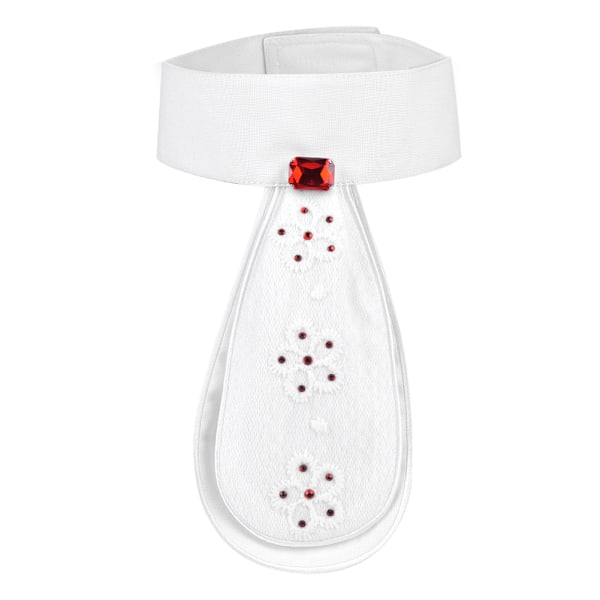 Stilful børnehestesportskrageblomst hvid slipskrage slips broche ridesport tilbehør rød rhinestones barn