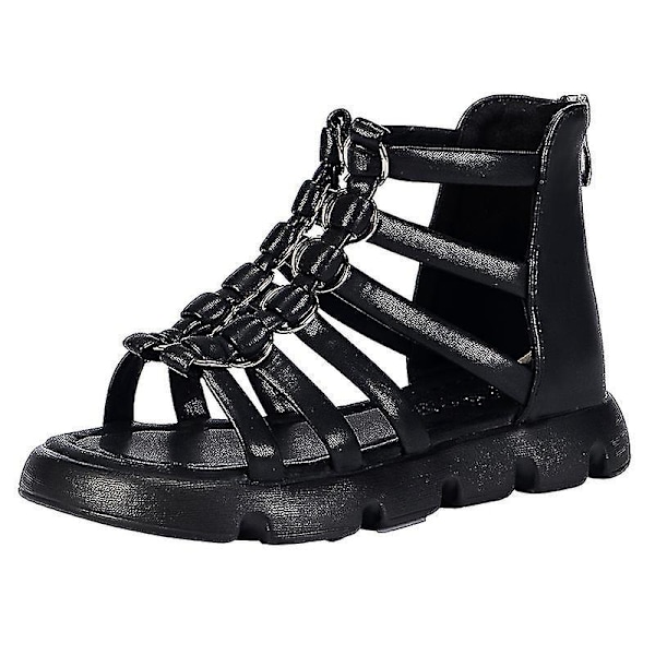 Svarta Fashion Flickor Halkfria Romerska Sandaler Skor
