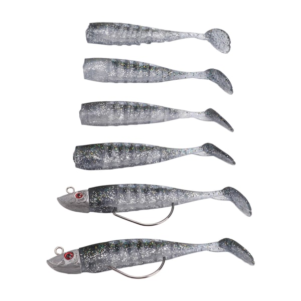 2 set silikon artificiellt fiskebete Mjukt fiskedrag för saltvatten Sötvatten Grön Svart
