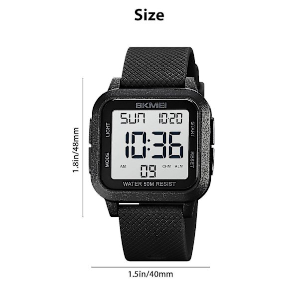 Digital militär sportklocka för män - Vattentät kvartskronograf LED-armbandsur (grön)