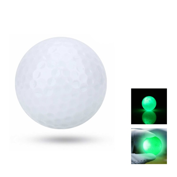 1. elektronisk LED-golfbold til mørk nattræning (grøn)