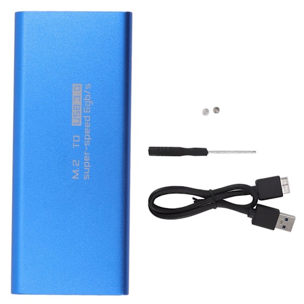 MSATA USB3.0 -kotelo Adapterikuori 6 Gbps Sininen MSATA SSD-sovitin 30x30 mm 50x30 mm ulkoiseen SSD-kiintolevyyn