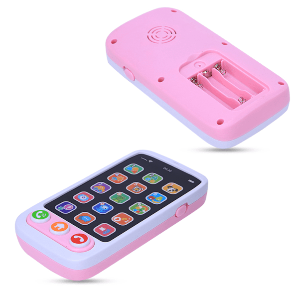 Simulerad Smart Phone Musik Ljusleksaker Multifunktionell pedagogisk Kid Barn GiftPink
