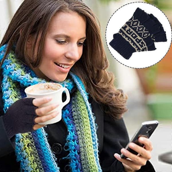【LD】Unisex Halvfinger Vinter Strækstrik Fingerløs Universal Størrelse style 3
