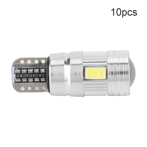 10 stk T10 5630 6SMD W5W Bil Dekoding LED Canbus Pære Feilfri Sidemarkør Nummerplate Lys