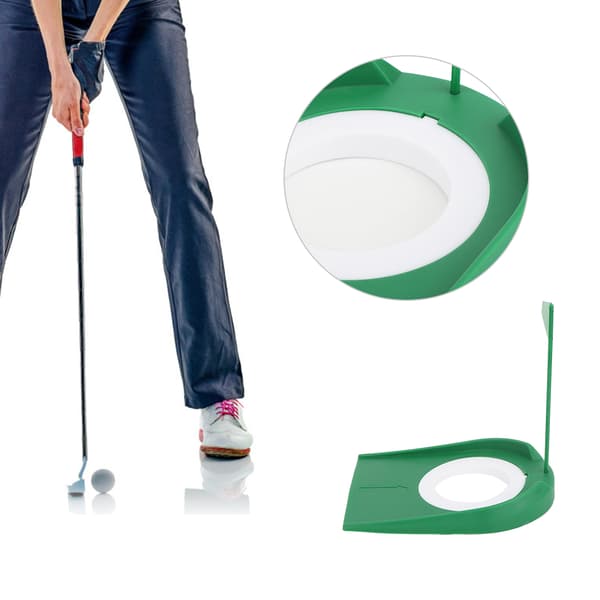 Plastic Green Portable Detachable Golf Training Cup Practice Putter Plate Indoor Trainer Aid for Home Office