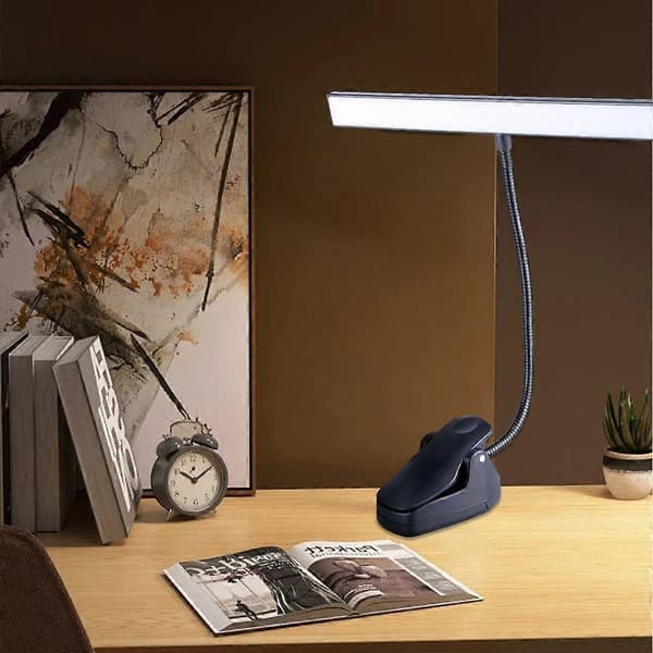Study Craft LED-lysklemme på skrivebordslampe 3 moduser Berøringsdimbar USB Rechargeable model