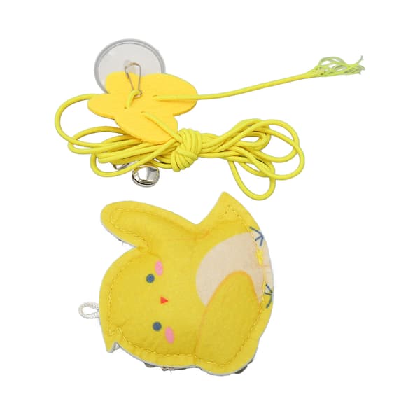 Hanging Door Interactive Cat Toy Felt Chicken Shape Adjustable Fun Cat Teasing Toy for Home