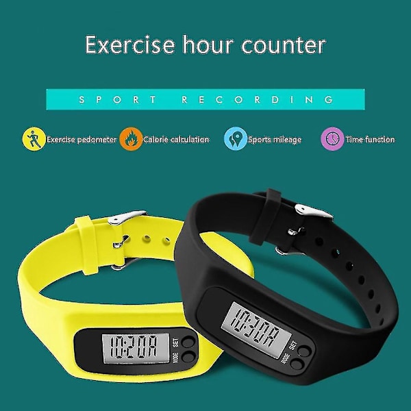 Grøn LED Smart Armbånd med Skridttæller til Løb og Gang - Kalorie Tæller