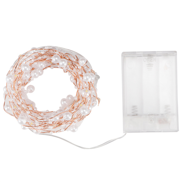 50LED String Lights Koppartråd Dekorativ Lampa för Hem Bröllop Jul Festligt Varmt Ljus