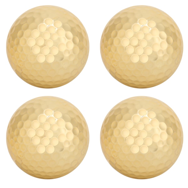 4 stk. bærbar høj kvalitet dobbelt lag guldbelægning golfbold tilbehør gylden