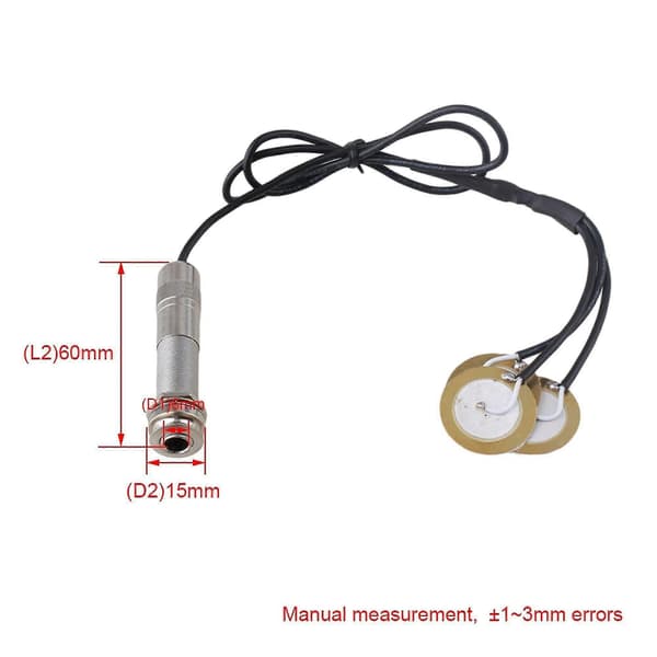 Elguitar pickupper guitar pickup piezo-transducer sølv 6,35 mm jack