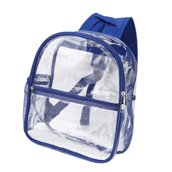 Läpinäkyvä PVC-reppu Kannettava PVC-vetoketju Design Selkeä reppu suurella kapasiteetilla kouluun sininen