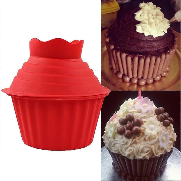 3-pak kæmpe stor silikone cupcake kageform top cupcake bagesæt bageform kagebageværktøj