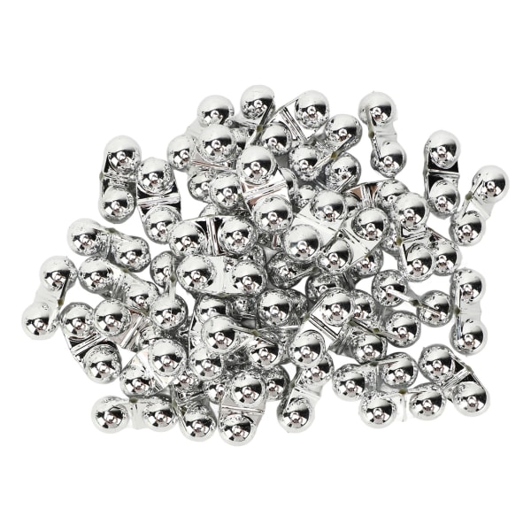 50 stk Fiske Dobbel Rasle Metall Havfiske Attraksjon Bell Beads med Plastboks for å Lokke Fisk Sølv