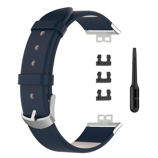 Smartwatch Läder Rem Bytband Blå Smartwatch Armband Rem för FIT Watch