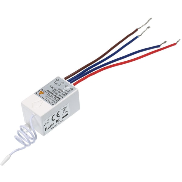 AC 180~275V Trådlös switch mottagare controller Ingen ledning Fjärrkontroll belysning och apparater, modell: Vit