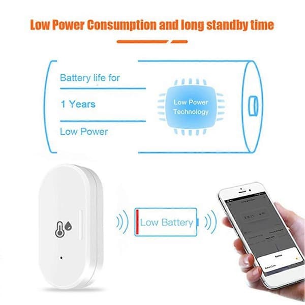 st Tuya ZigBee Smart Temperatur- og Fugtighedssensor, Udendørs Hygrometer Termometer Mini Temperatur
