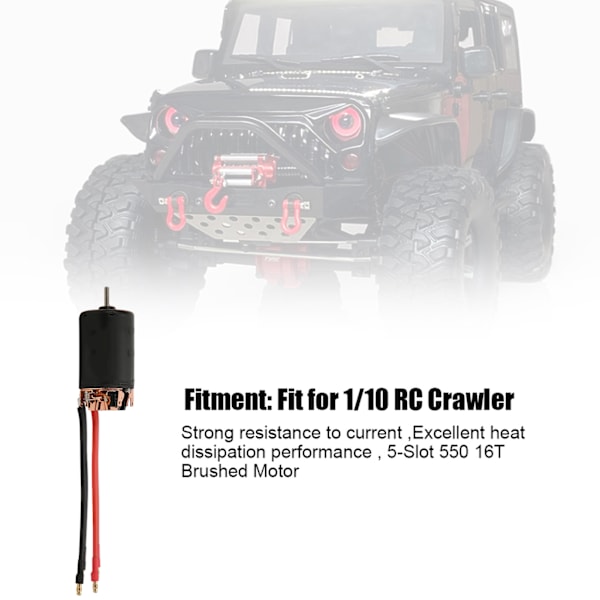 SURPASS 5-Slot 550 16T Borstad Motor Uppgradering Tillbehör för 1/10 RC Crawler