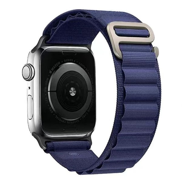 Yhteensopiva Apple Watch Ranneke 49mm 45mm 44mm 42mm, Nylon punottu lenkkinauha säädettävät urheiluhihnat Blue
