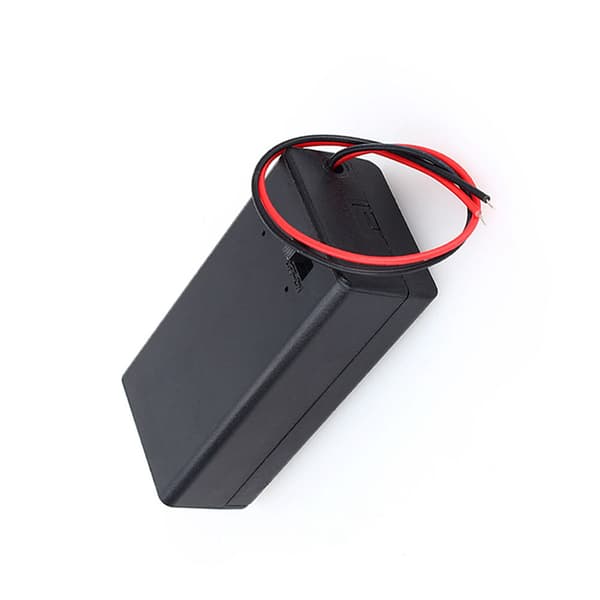 9V Volt PP3 Batteriholderboks DC-kasse m/ ledning ON/OFF Bryterdeksel Slitesterk