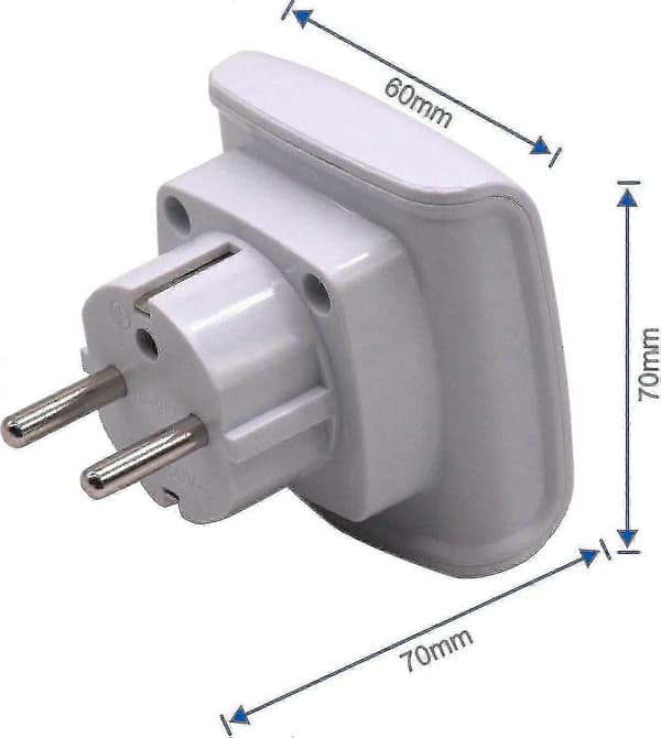 3-polet adapterkonvertering til 2-polet EU-stik, ikke kompatibel med indiske
