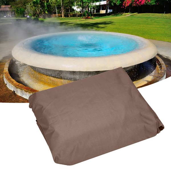 Utomhus fyrkantigt badkar Hot Spring Spa Bad Dammtät lock Vattentätt skydd (kaffe)