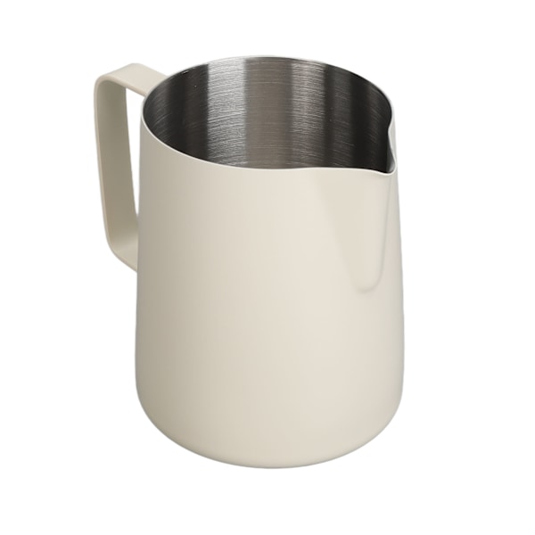 Dra blomkopp rustfritt stål kunstskum kopp spiss mun kaffeskumming kanne for hjemmekafé 350 ml hvit